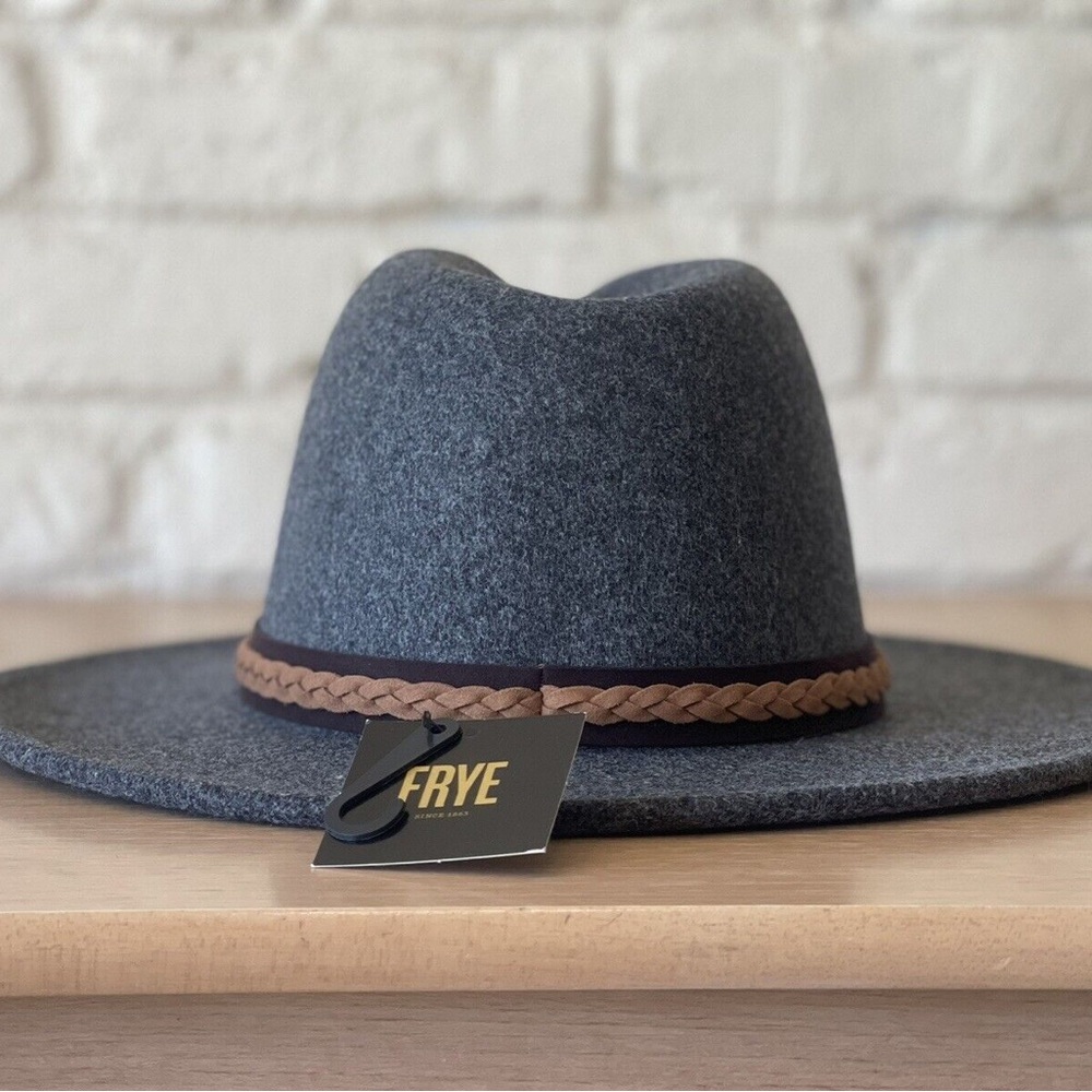 Frye Western Cowboy Cowgirl Rodeo Gray Grey Fedora Unisex Hat One Size Polyester